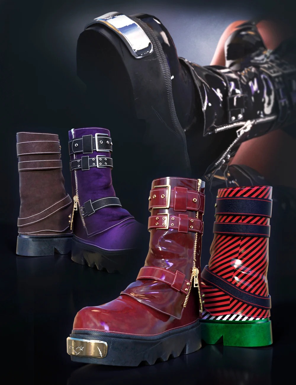 LA Monster Boots for Genesis 9 1 LA Monster Boots for Genesis 9