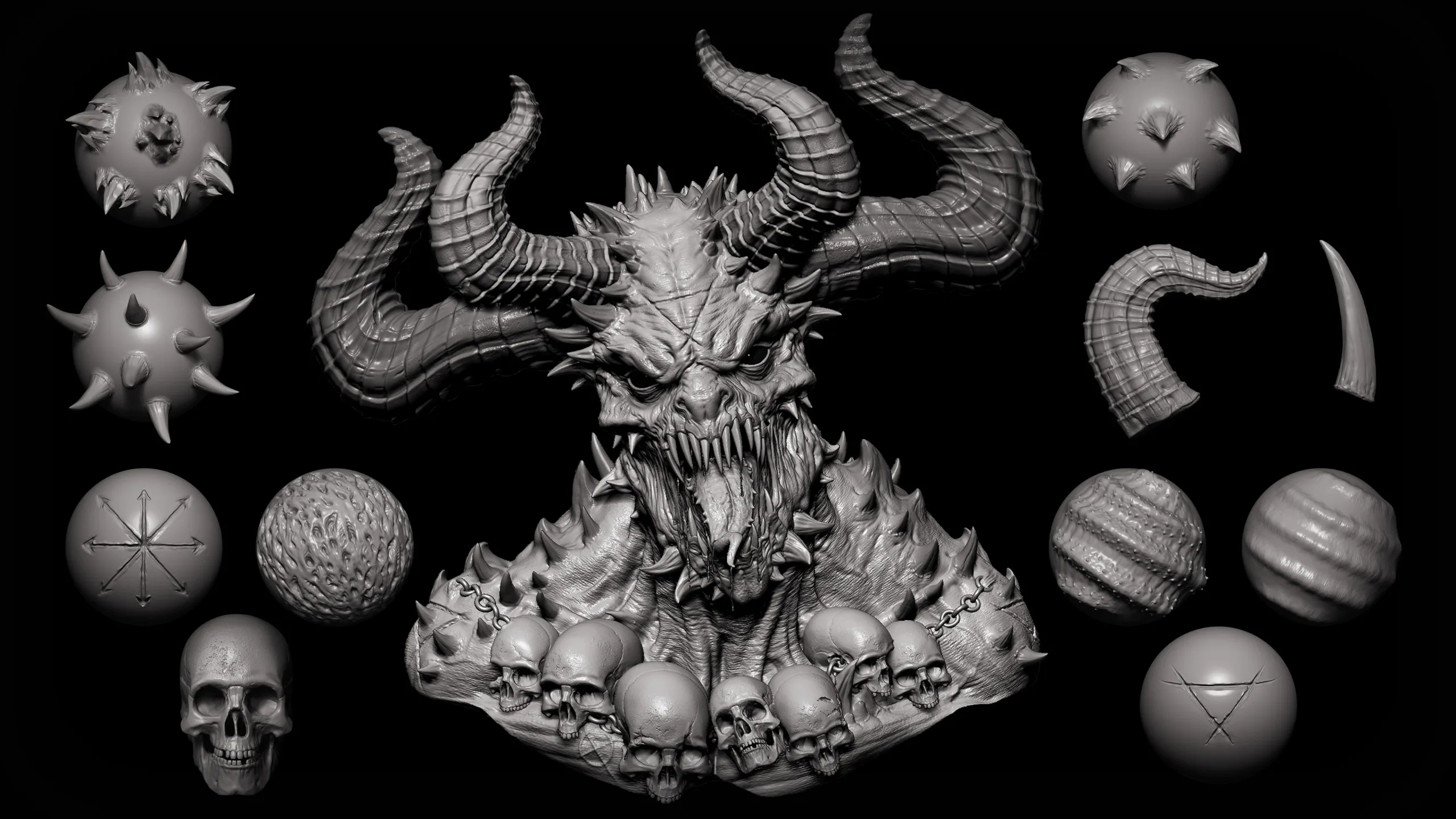 Zbrush + Blender - 45 Unholy Brushes 1 Zbrush + Blender - 45 Unholy Brushes