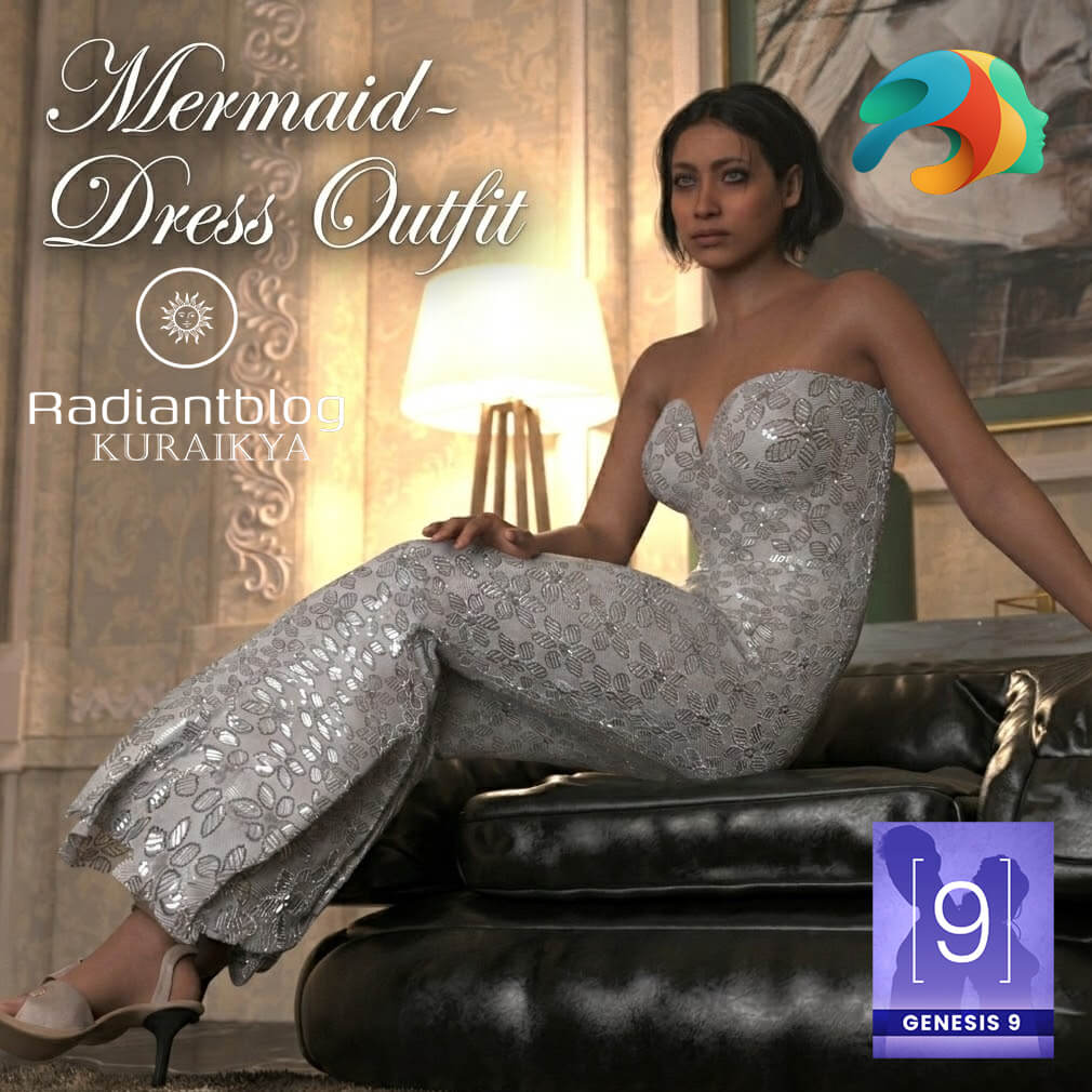 mermaid dress outfit for genesis 9 01 1772304866
