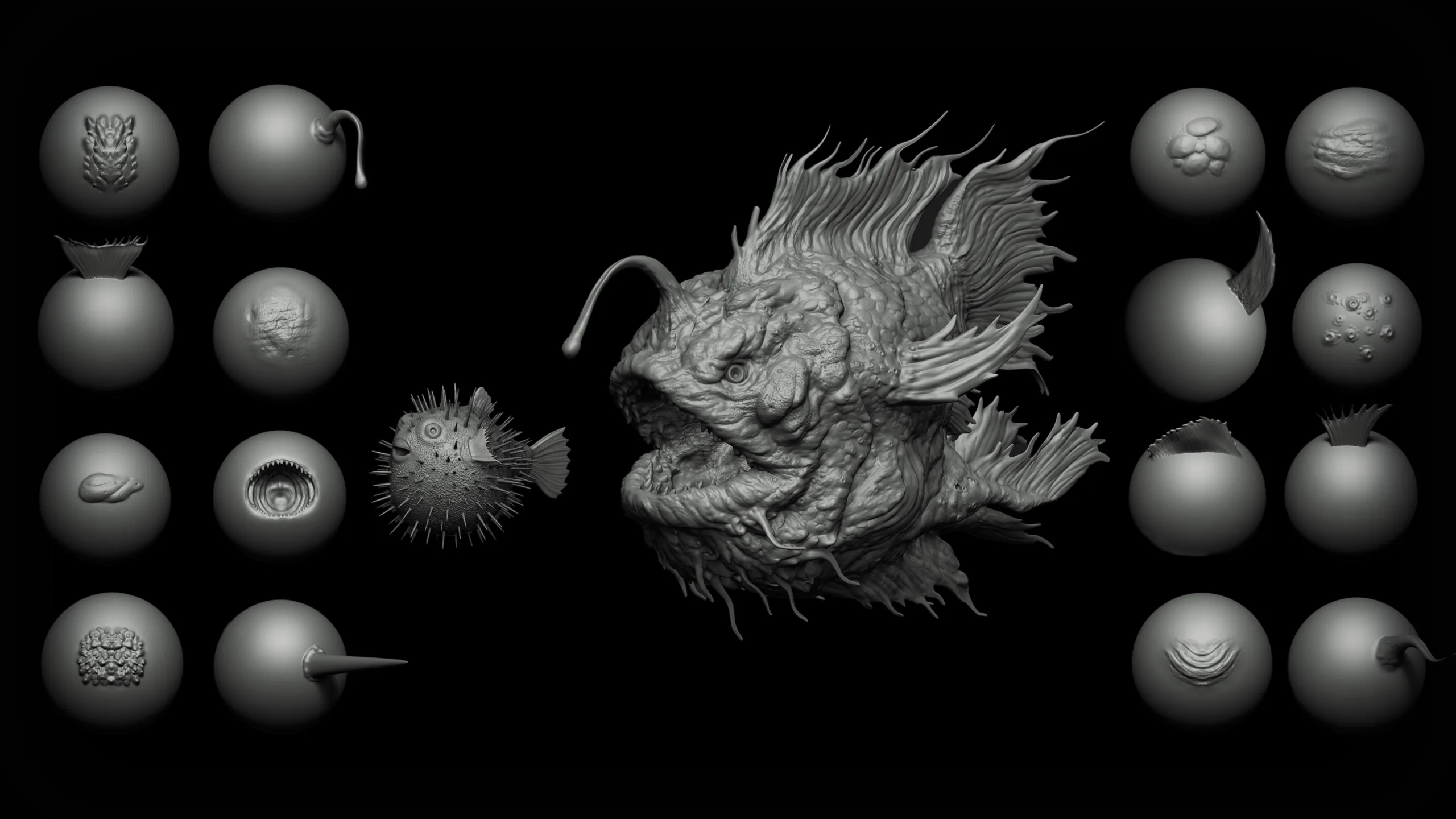 Zbrush + Blender - 40 Sea Creatures Brushes 1 Zbrush + Blender - 40 Sea Creatures Brushes