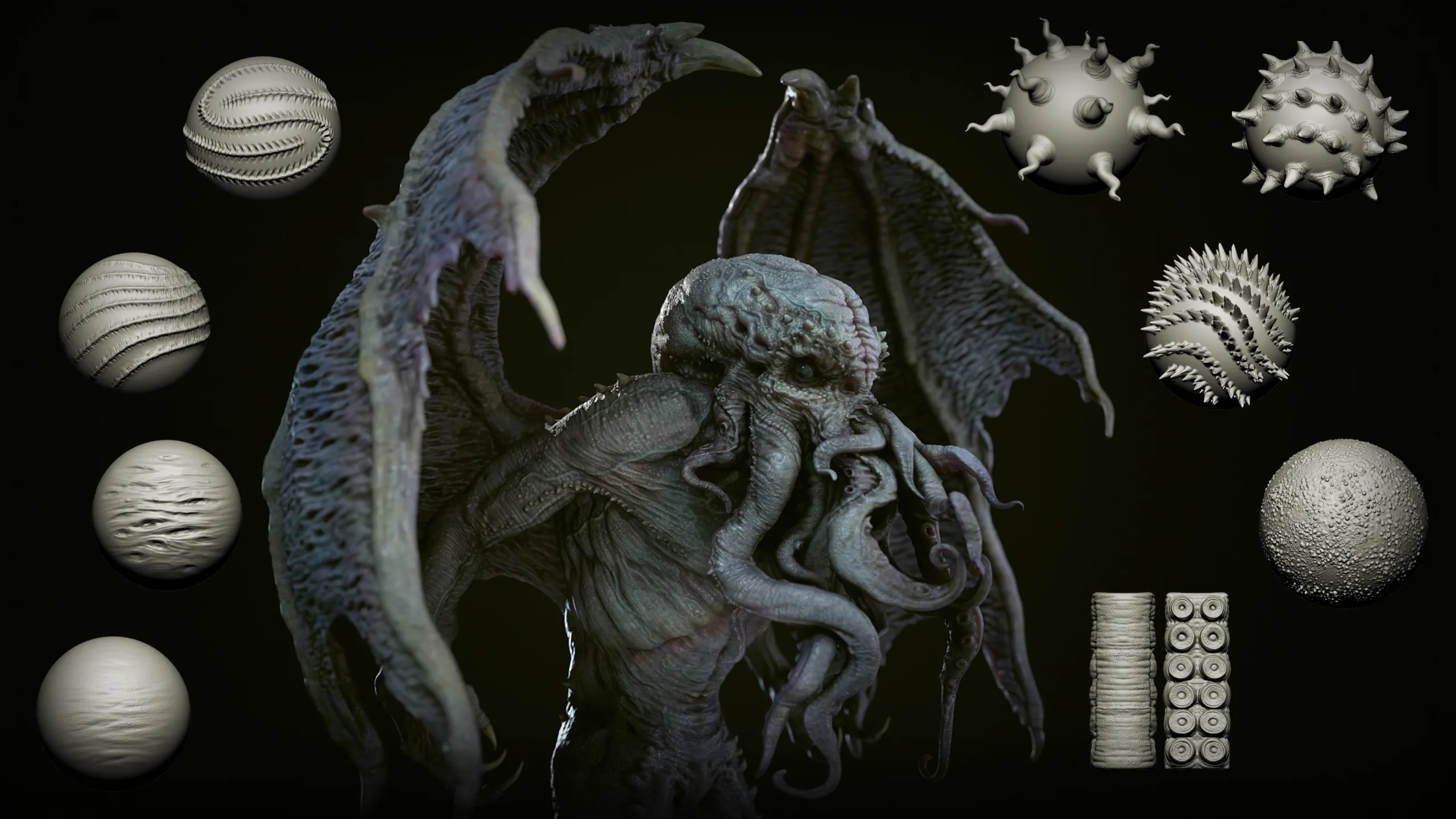 Zbrush + Blender - 45 Cthulhu Creature Brushes