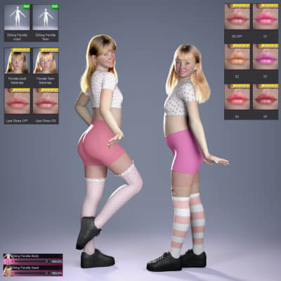 3dking fiorella teen and adult character for genesis 9 1774614284