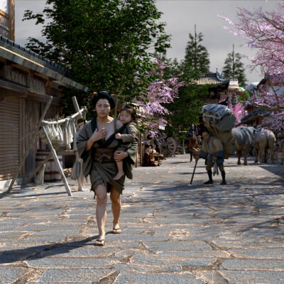 japanese edo village for daz 1774696045