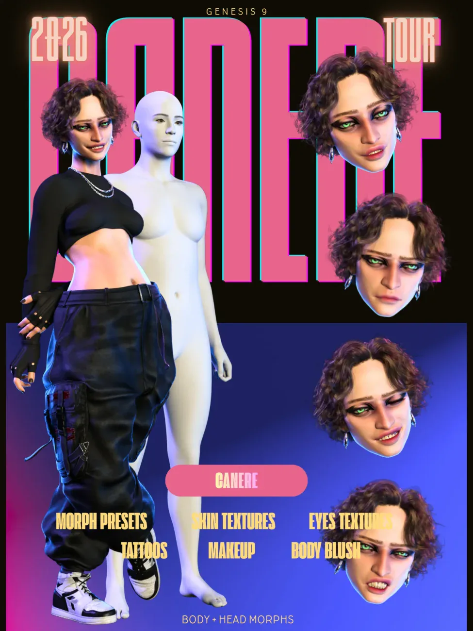 futuristic 3d character model promotion