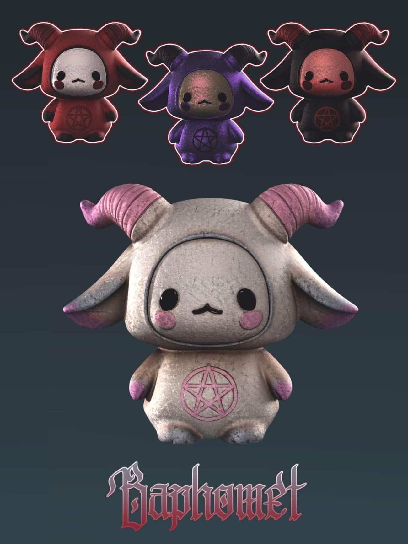 playful gothic baphomet figures