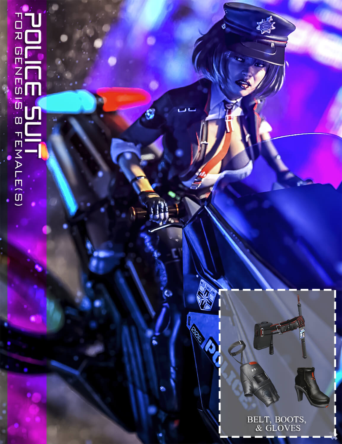 police suit boots belt gloves for genesis 8 females 01 1781347018