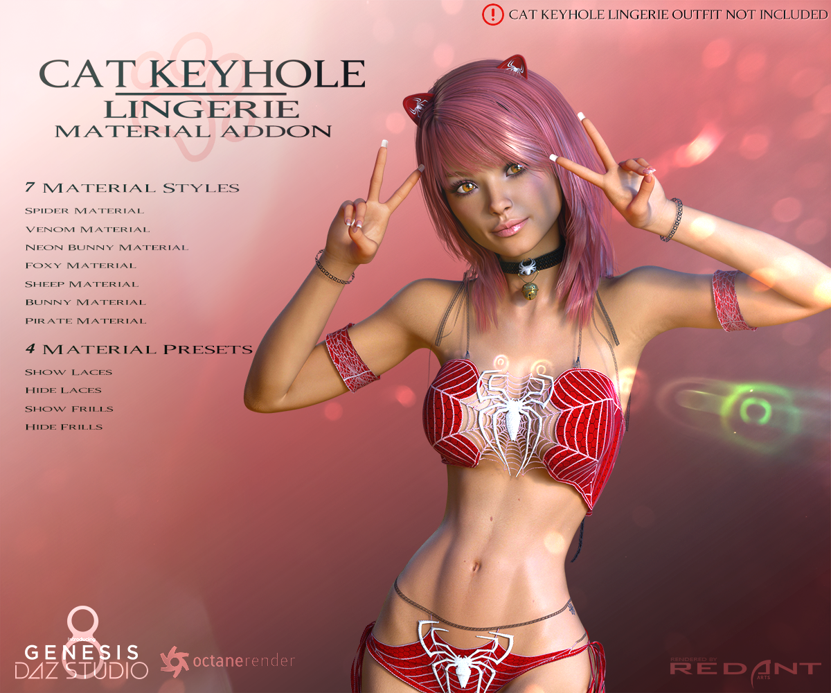 Cat Keyhole Lingerie Material Add-on for G8F 1 Cat Keyhole Lingerie Material Add-on for G8F