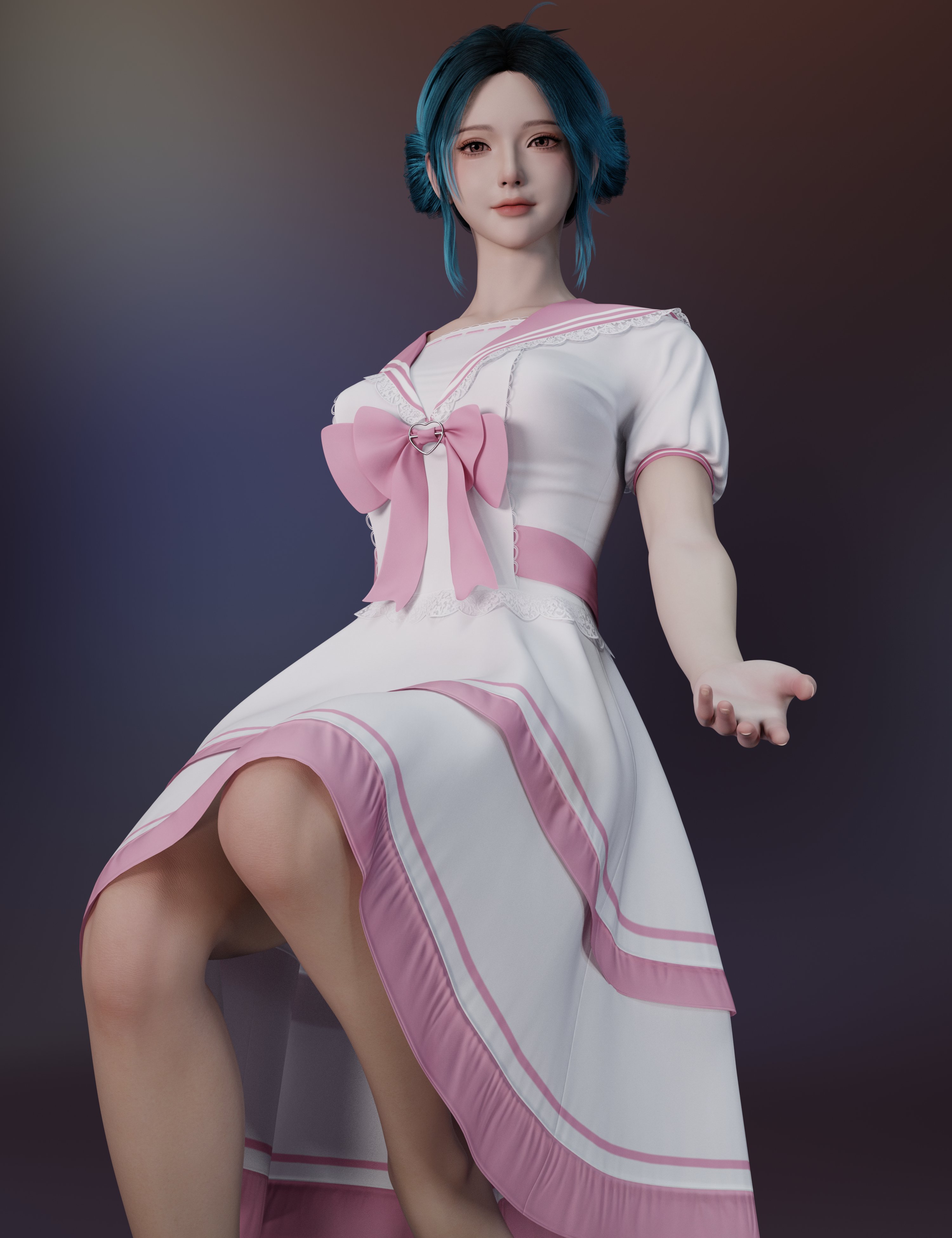 dforcesailorcollarshortsleeveruffledressoutfitforgenesis900maindaz3d 1781805124