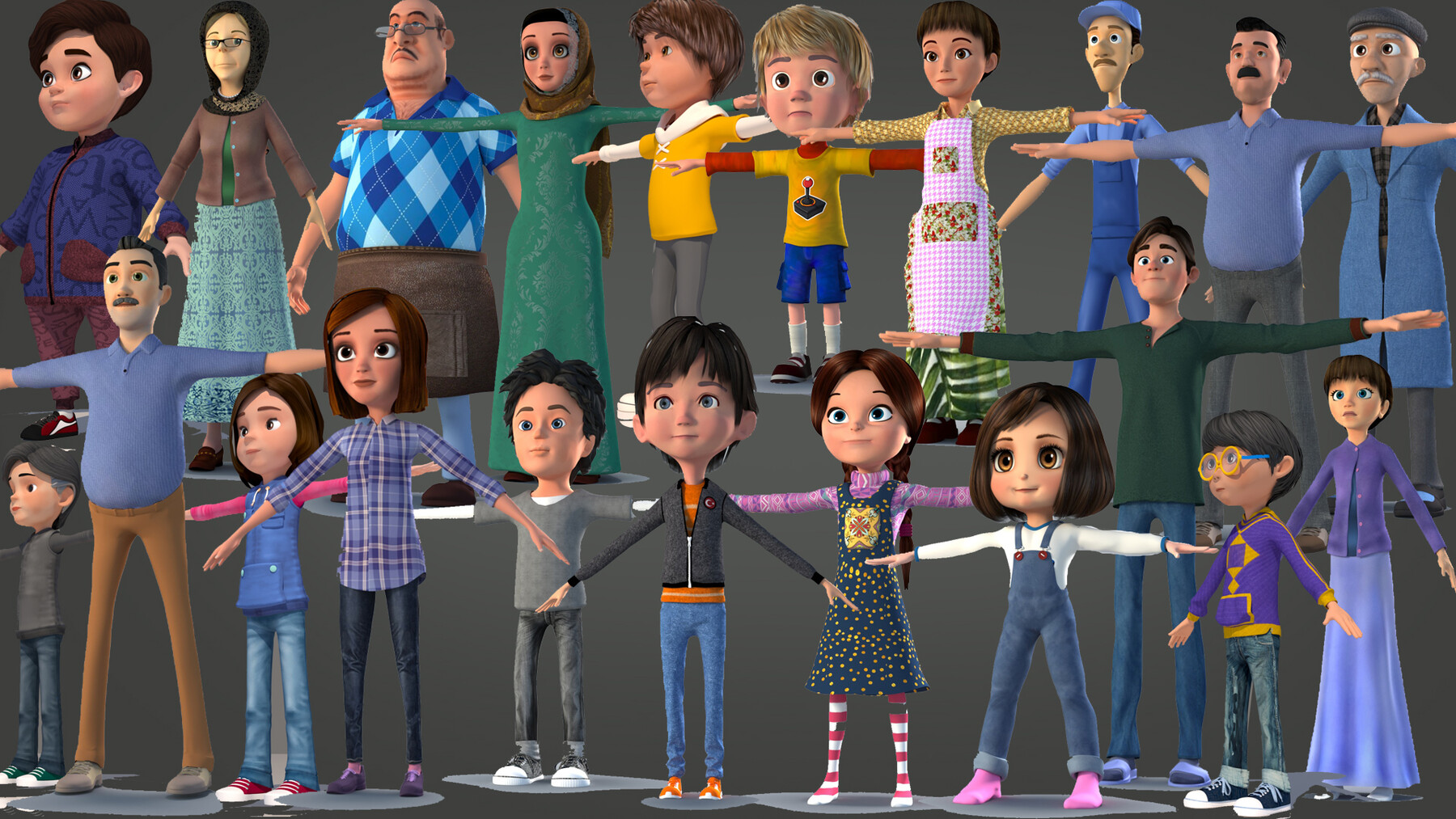 TOON CHARACTER BUNDLE - 21 RIGGED CHARACTER