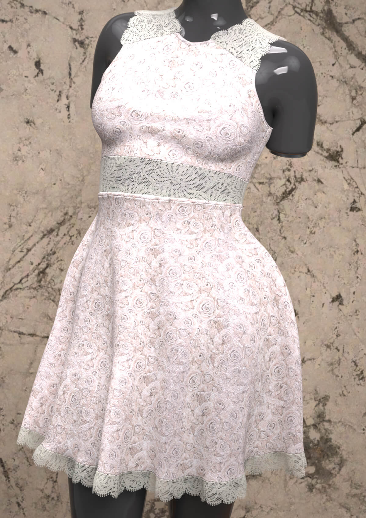 rose ruffle dress outfit for genesis 9 04 1784619729