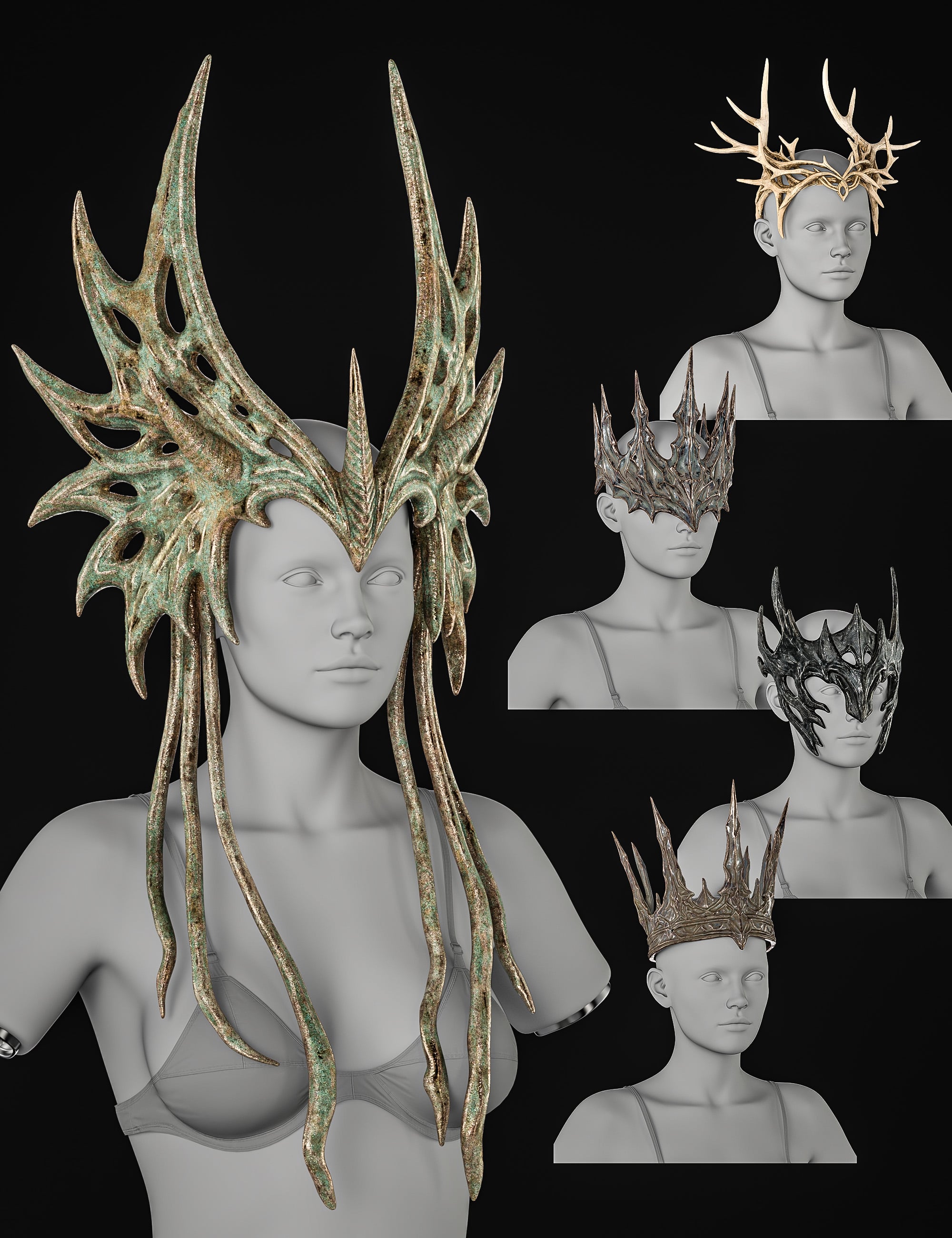 BW High Fantasy Crowns Set For Genesis 9 and 8, 8.1 Female 1 https://new.imagehostx.com/upload/2026/08/06/bwhighfantasycrownssetforgenesis9and881female00maindaz3d_1785996648.jpg