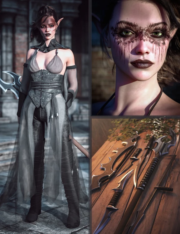 CB Renvana HD Character, Clothing Set and Weapons for Genesis 9 1 CB Renvana HD Character, Clothing Set and Weapons for Genesis 9
