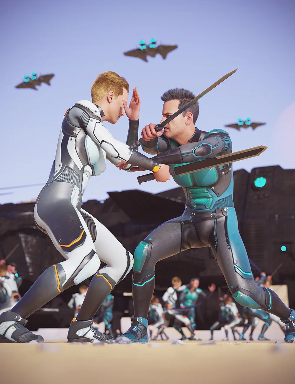 Sci-Fi Sword and Fighting Poses for Genesis 8 1 Sci-Fi Sword and Fighting Poses for Genesis 8