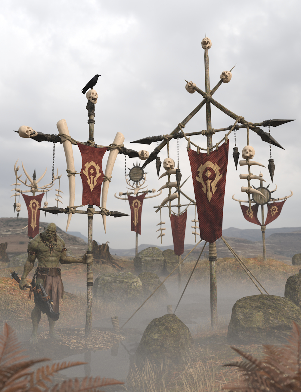 Orcish Totems 1 1 https://new.imagehostx.com/upload/2026/08/11/Daz3D-OrcishTotems1-Main_1786428303.jpg