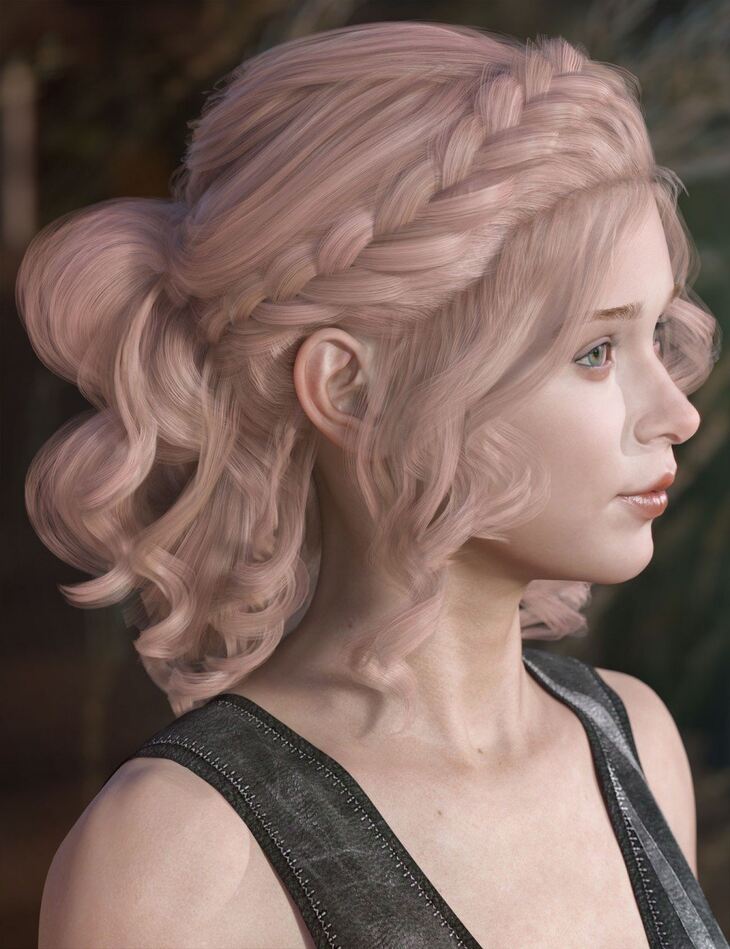 Mercedes Hair for Genesis 3 and 8 Female(s) 80 hthy65 1786830080