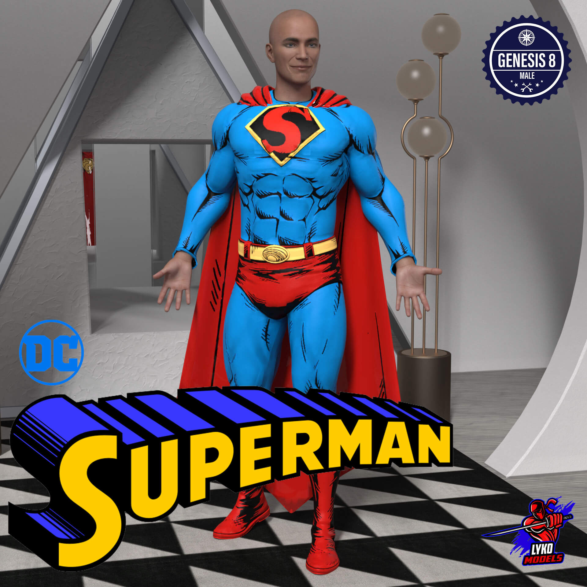 lyko3d classic superman pen and ink suit outfit for g8m 01 1787907978
