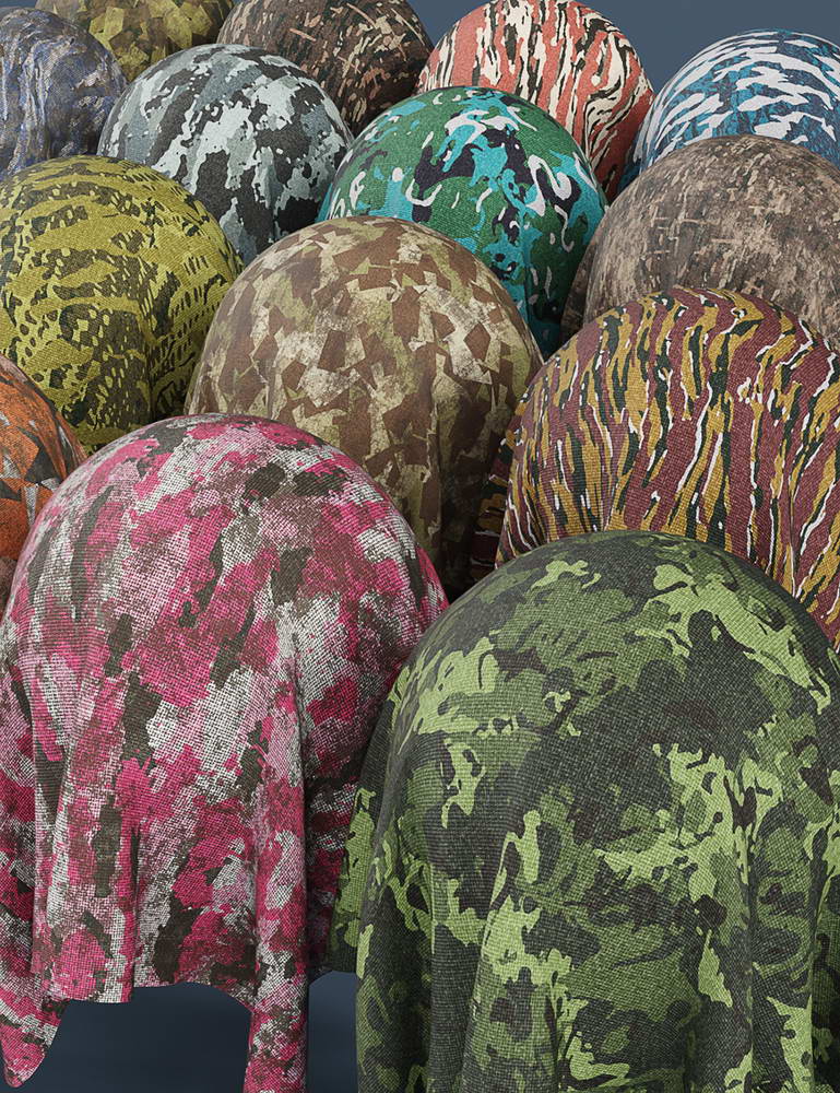 DD PBR Camo Fabric Shaders for Iray Vol 3 1787986525
