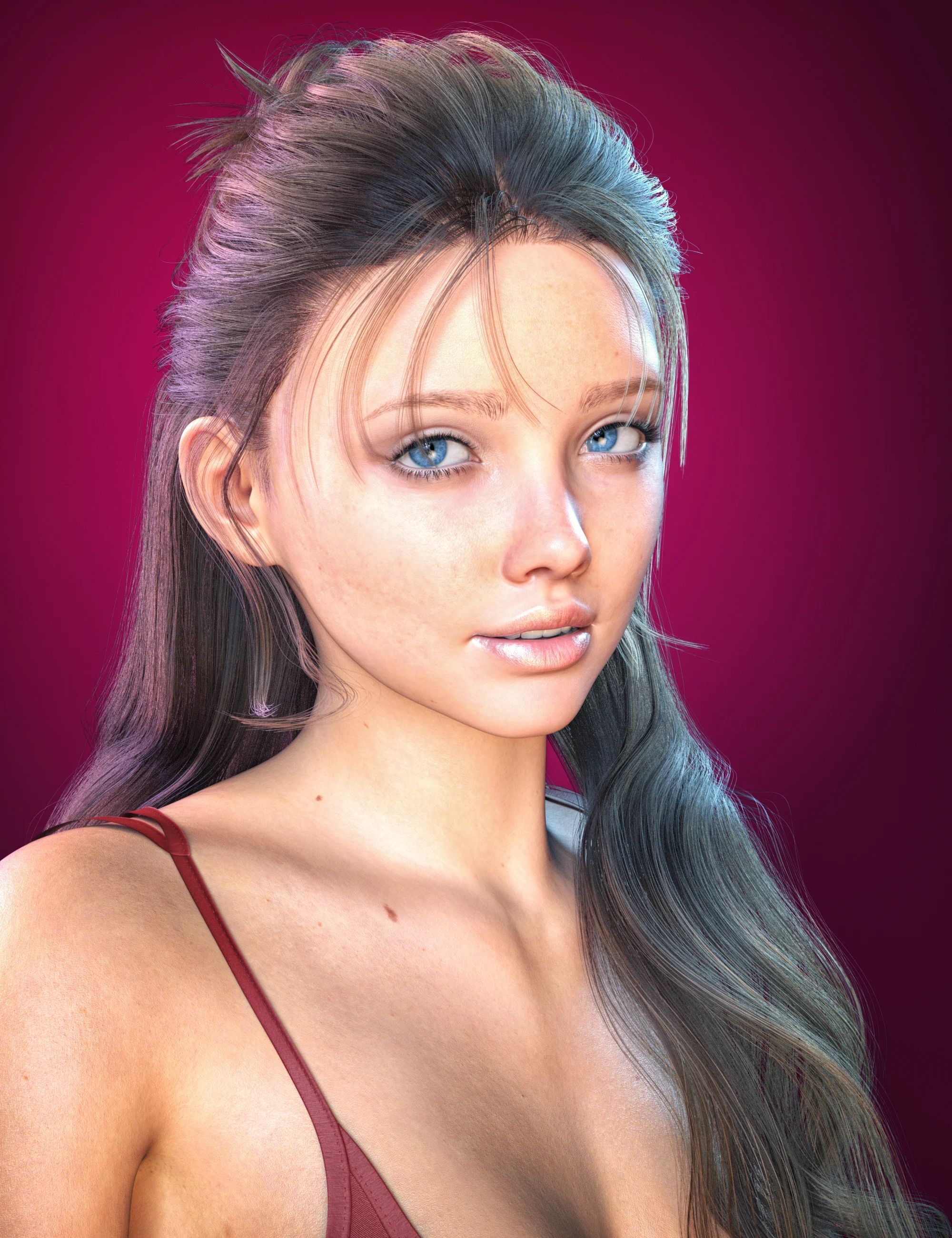 dForce Strand-Based FE Updo Long Flowing Hair for Genesis 9, 8 and 8.1 2 dforcestrandbasedfeupdolongflowinghairforgenesis98and8100maindaz3d 1788941219