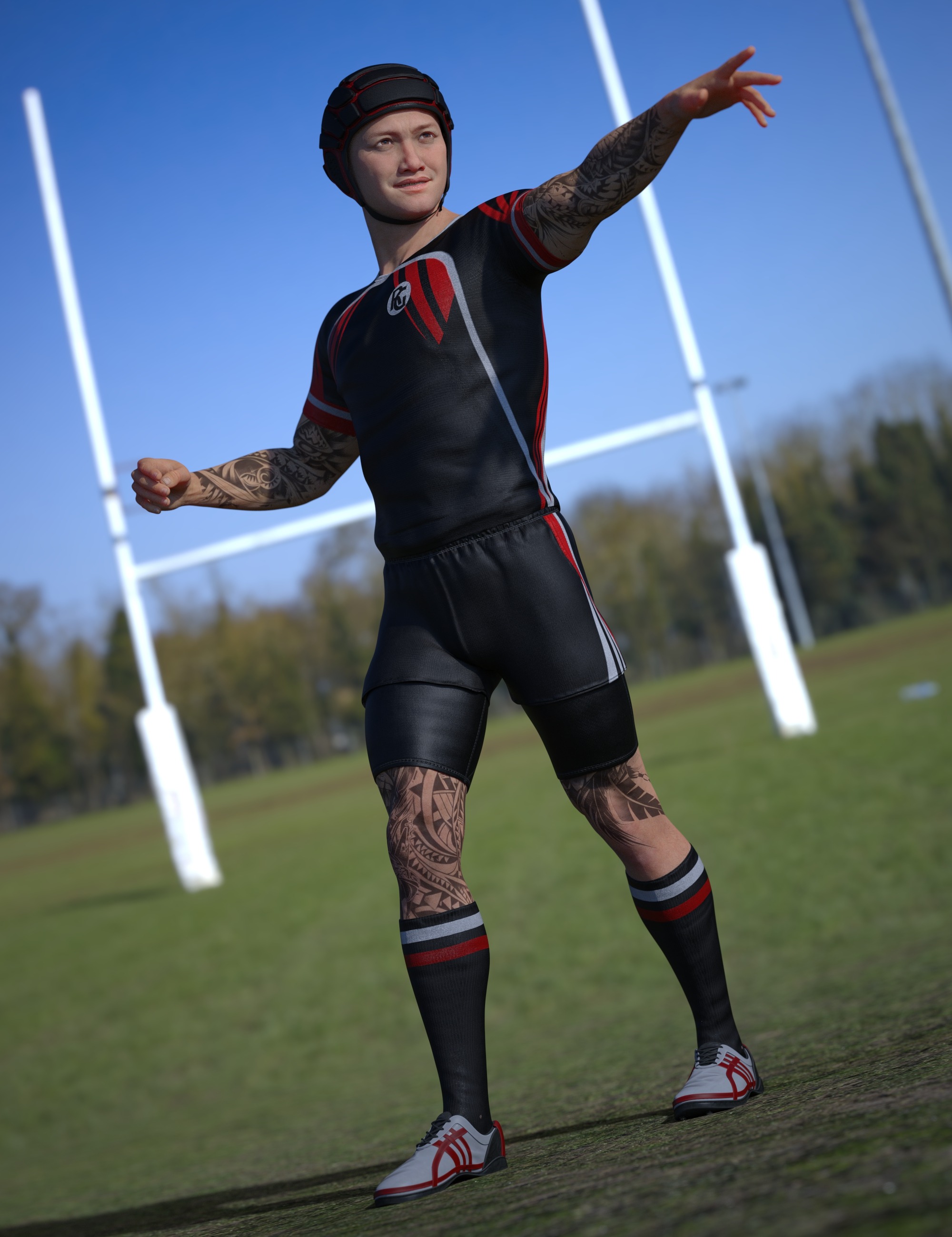 dForce Rugby Gear Outfit for Genesis 9 1 dForce Rugby Gear Outfit for Genesis 9
