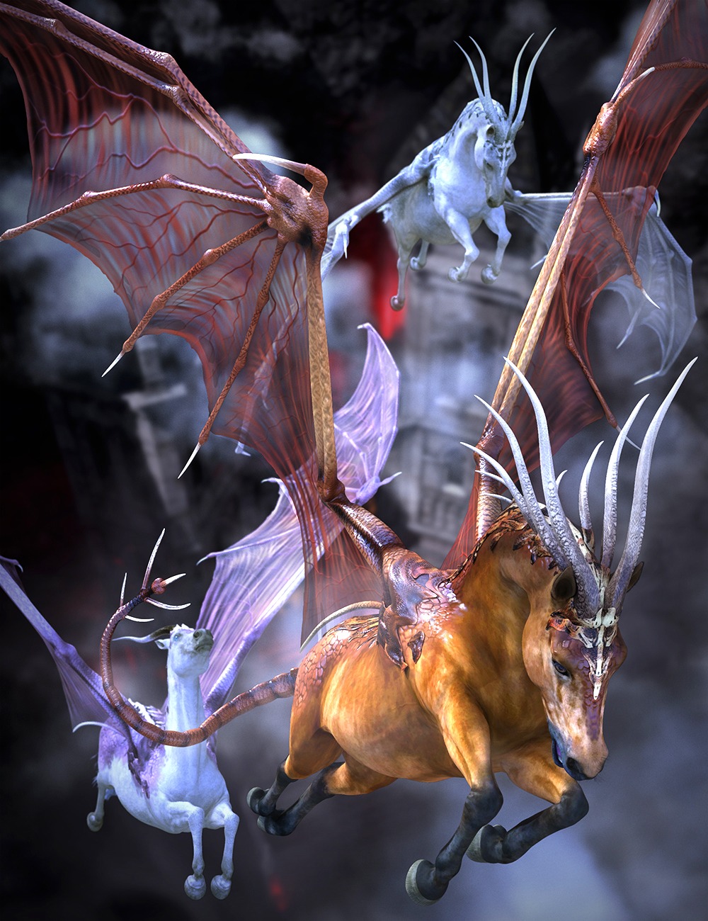dForce Demon Horse for the Daz Horse 3 4 remote 1789980993