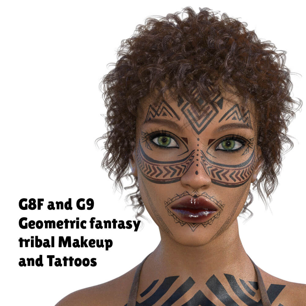 G8F G9 Geometric Fantasy Tribal Makeup and Tattoos 4 g8f g9 geometric fantasy tribal makeup and tattoos 05 1790216057