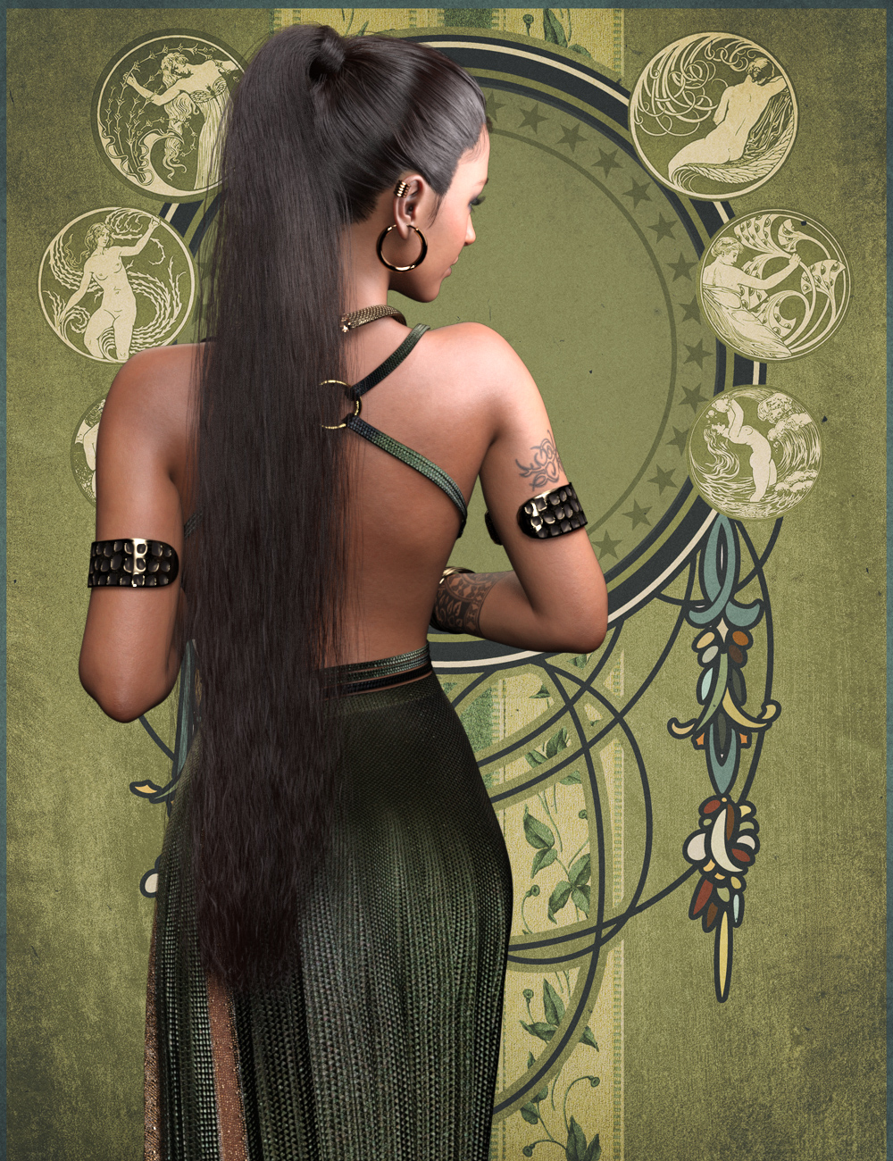 MRL Combinations: Long Ponytail For Genesis 9 86 dforcemrlcombinationslongponytailforgenesis900maindaz3d 1791408910