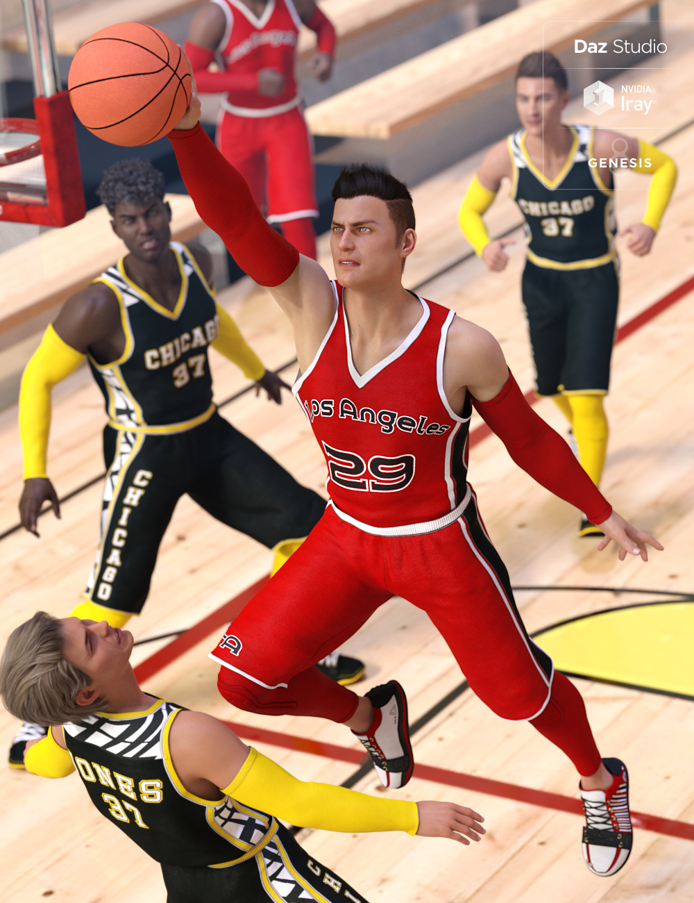 Basketball Court Outfit for Genesis 8 Male(s) 18 basketball court outfit for genesis 8 male s main promo 1791553702