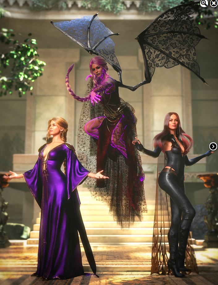 Shadow Sorceress Outfit Bundle for Genesis 9 94 Lilith9ClothingBundleMAIN 1791737909