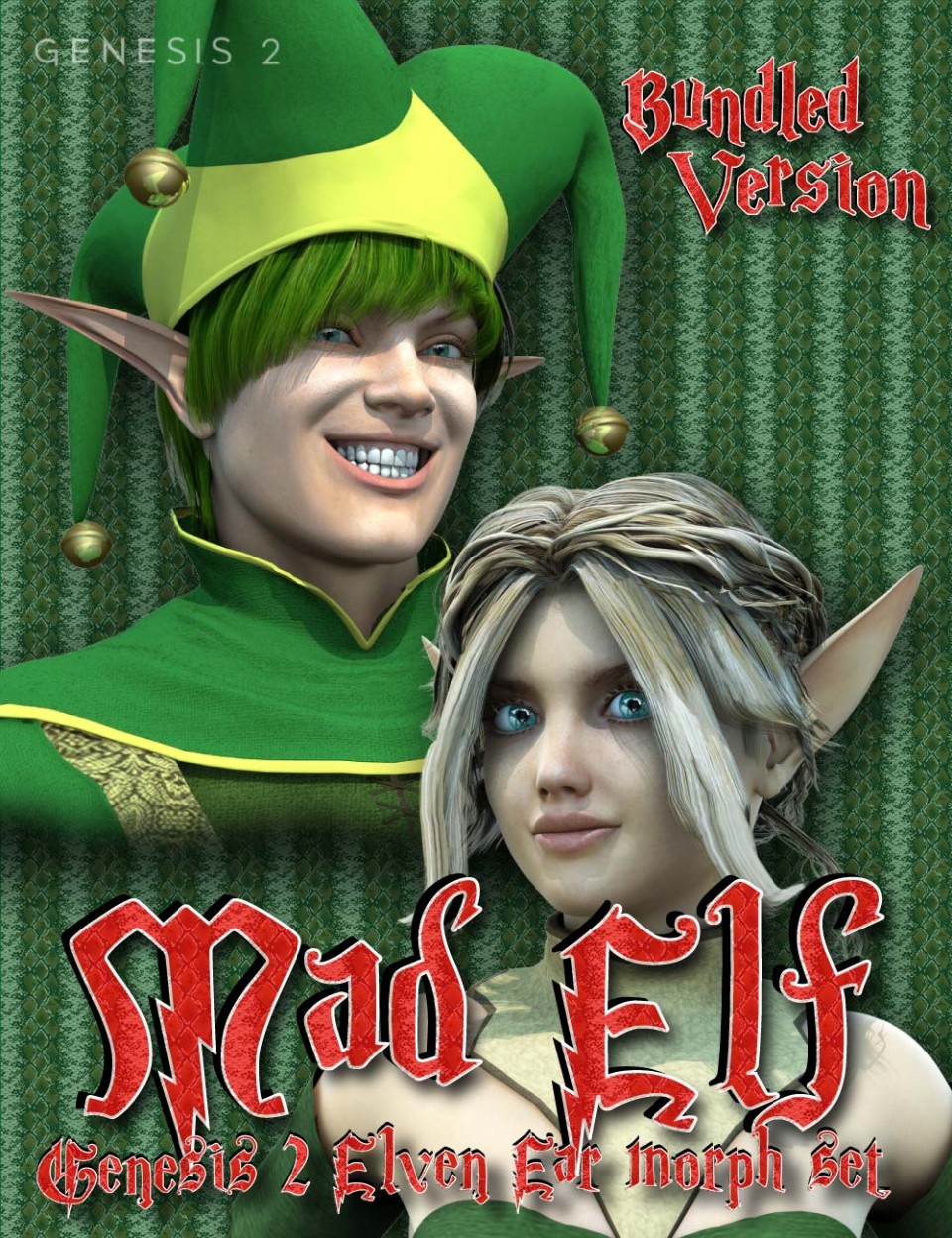 00 main mad elf genesis 2 elven ears bundle daz3d 1791793598