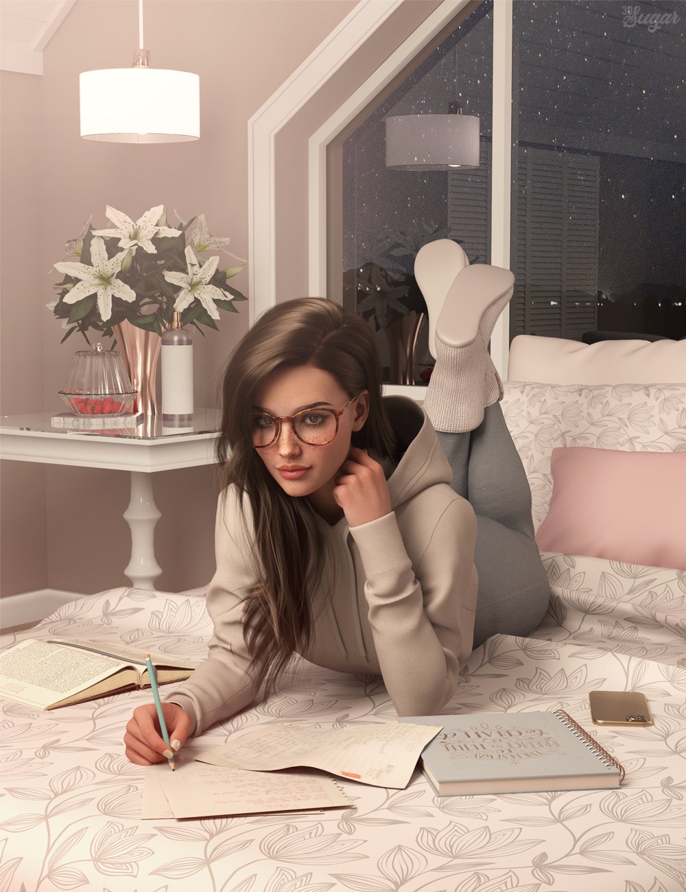 The Good Student Poses Sign Language and Expressions for Genesis 8 Female 4