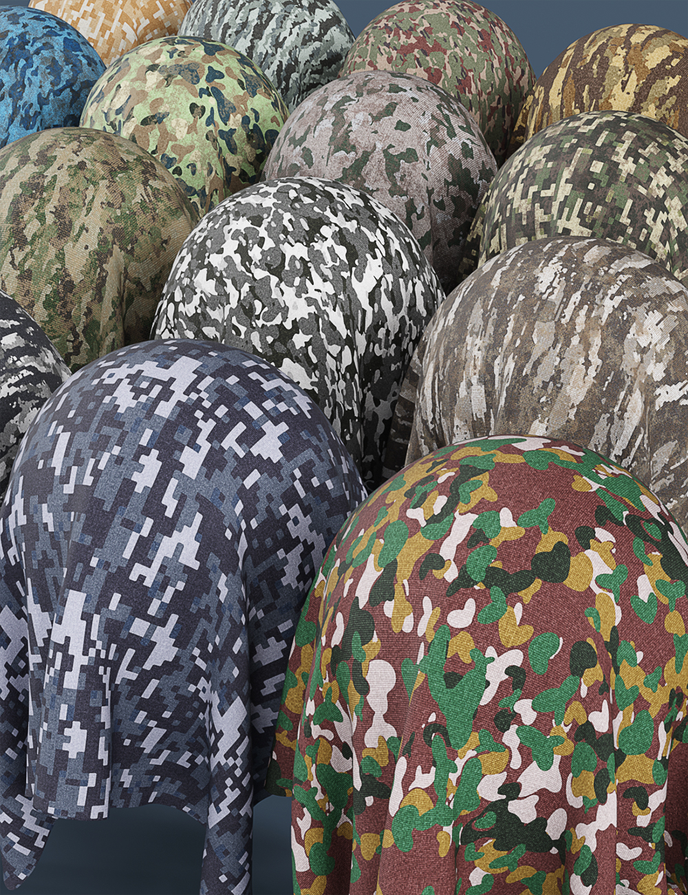 DD PBR Camo Fabric Shaders for Iray 1 https://new.imagehostx.com/upload/2026/10/20/ddpbrcamofabricshadersforiray00maindaz3d_1792481086.jpg
