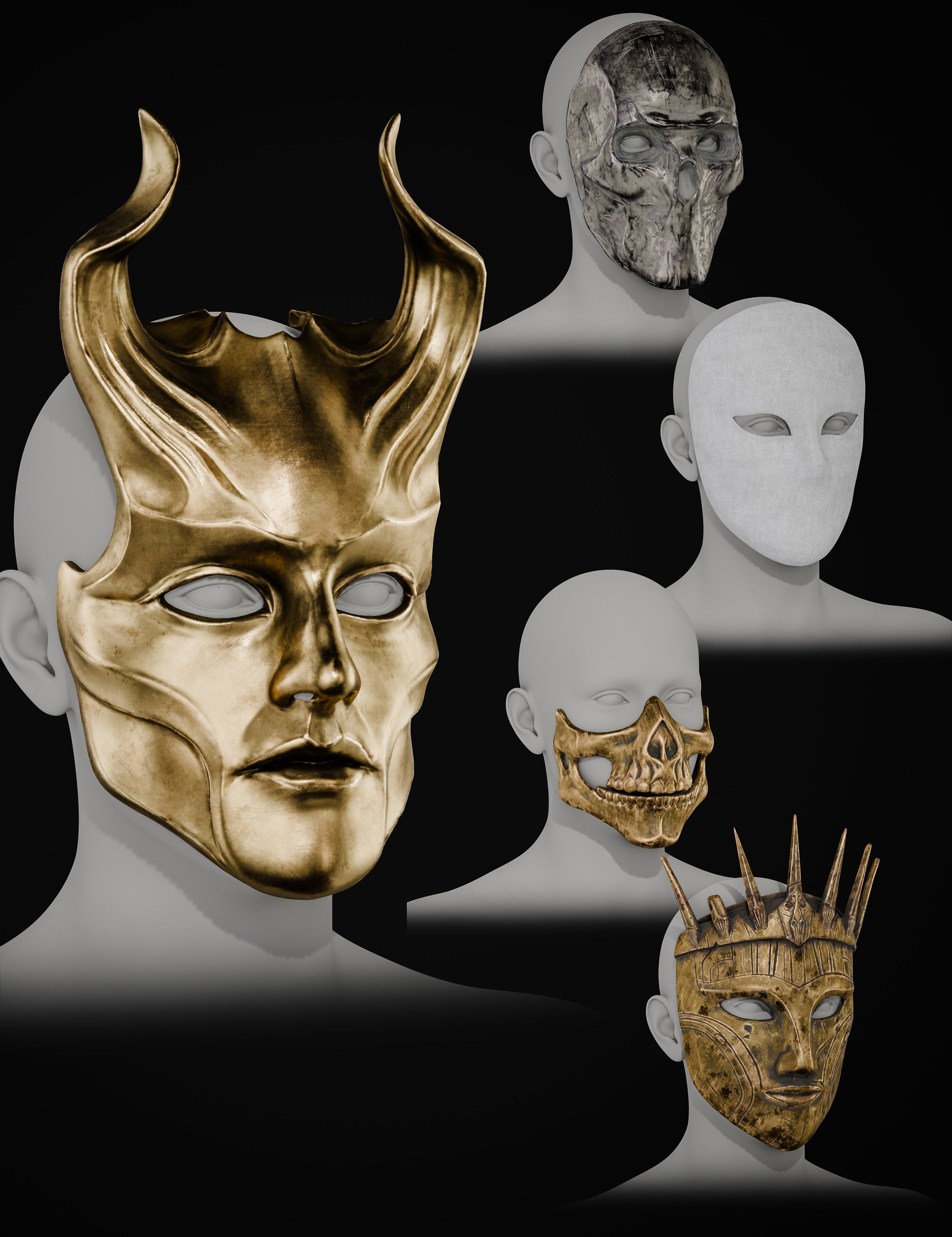 BW High Fantasy Face Masks Set For Genesis 9 [Request]