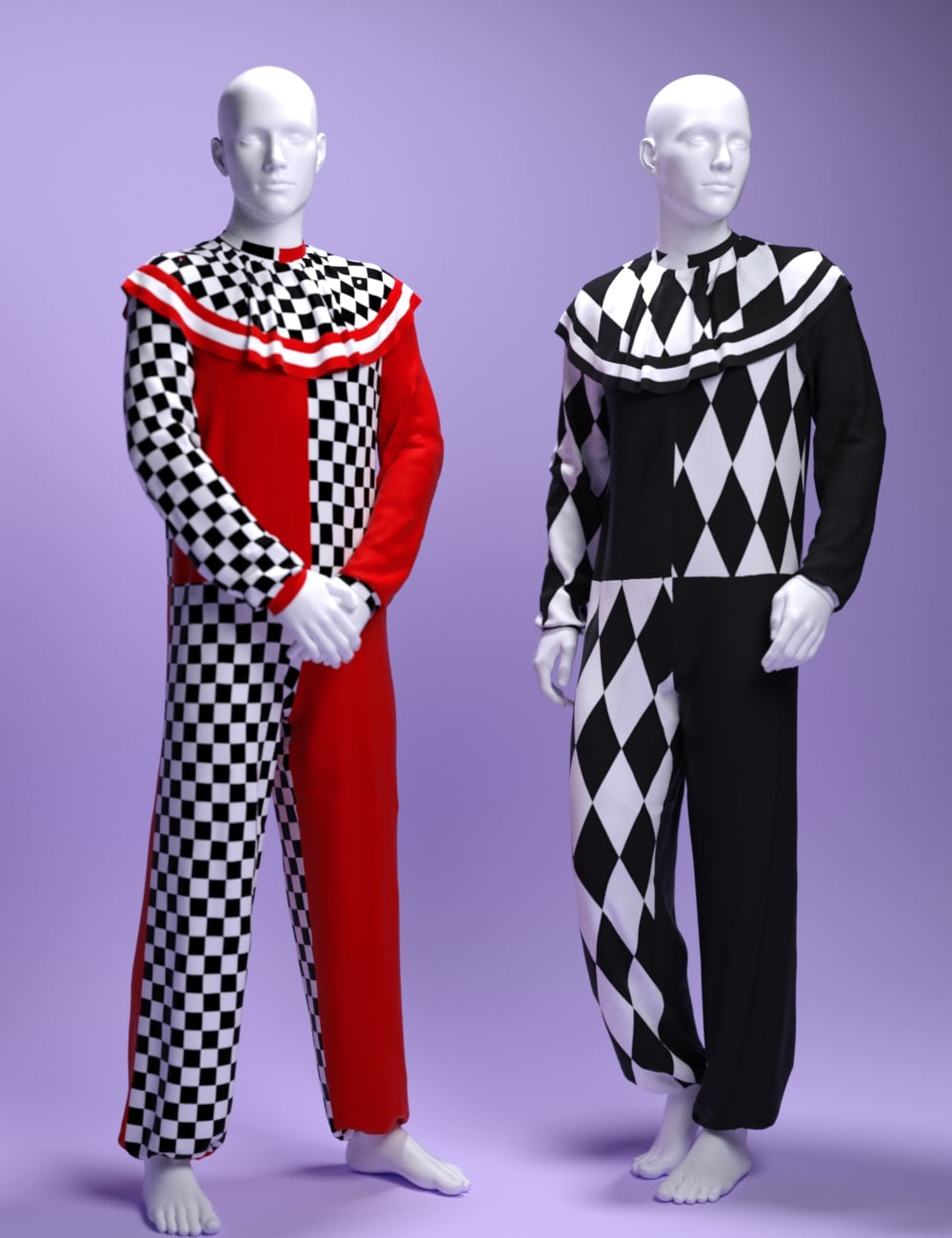 DForce Dark Clown Outfit For Genesis 9 And 8 Male [Request]