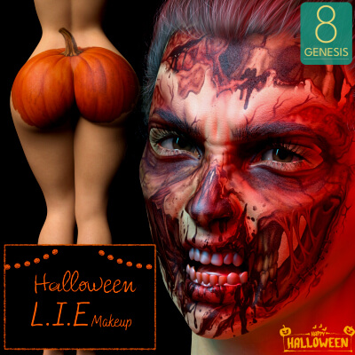 FRND Halloween LIE Makeup Set for Genesis 8 Female 88 frnd halloween lie makeup set 1792638627