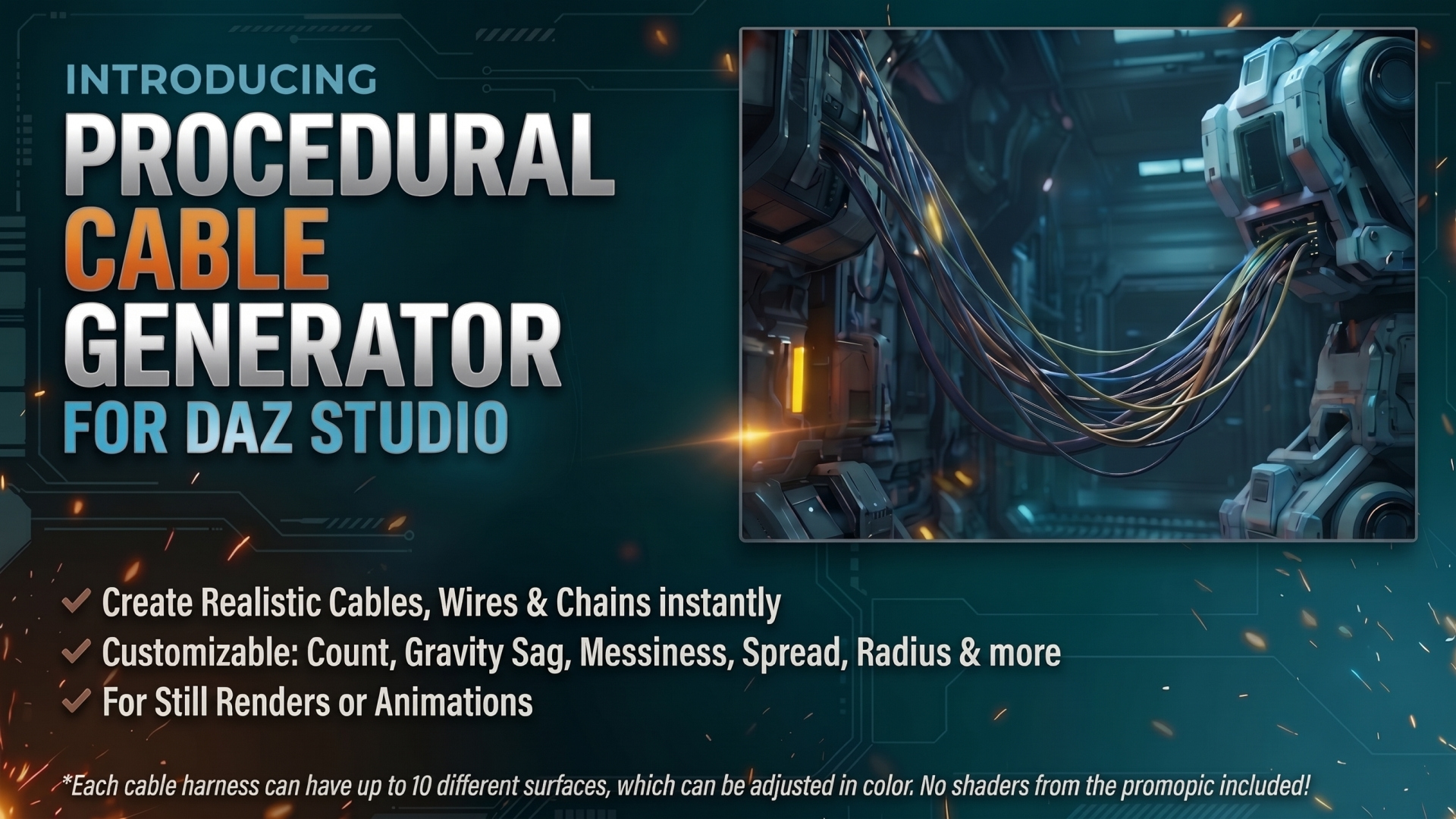 Procedural Cable Generator (With "Chain" Feature) 88 procedural cable generator with chain feature for daz 1 03 1793172653